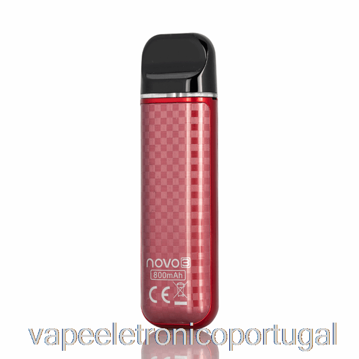 Vape Eletrônico Smok Novo 3 25w Sistema Pod Fibra De Carbono Vermelho